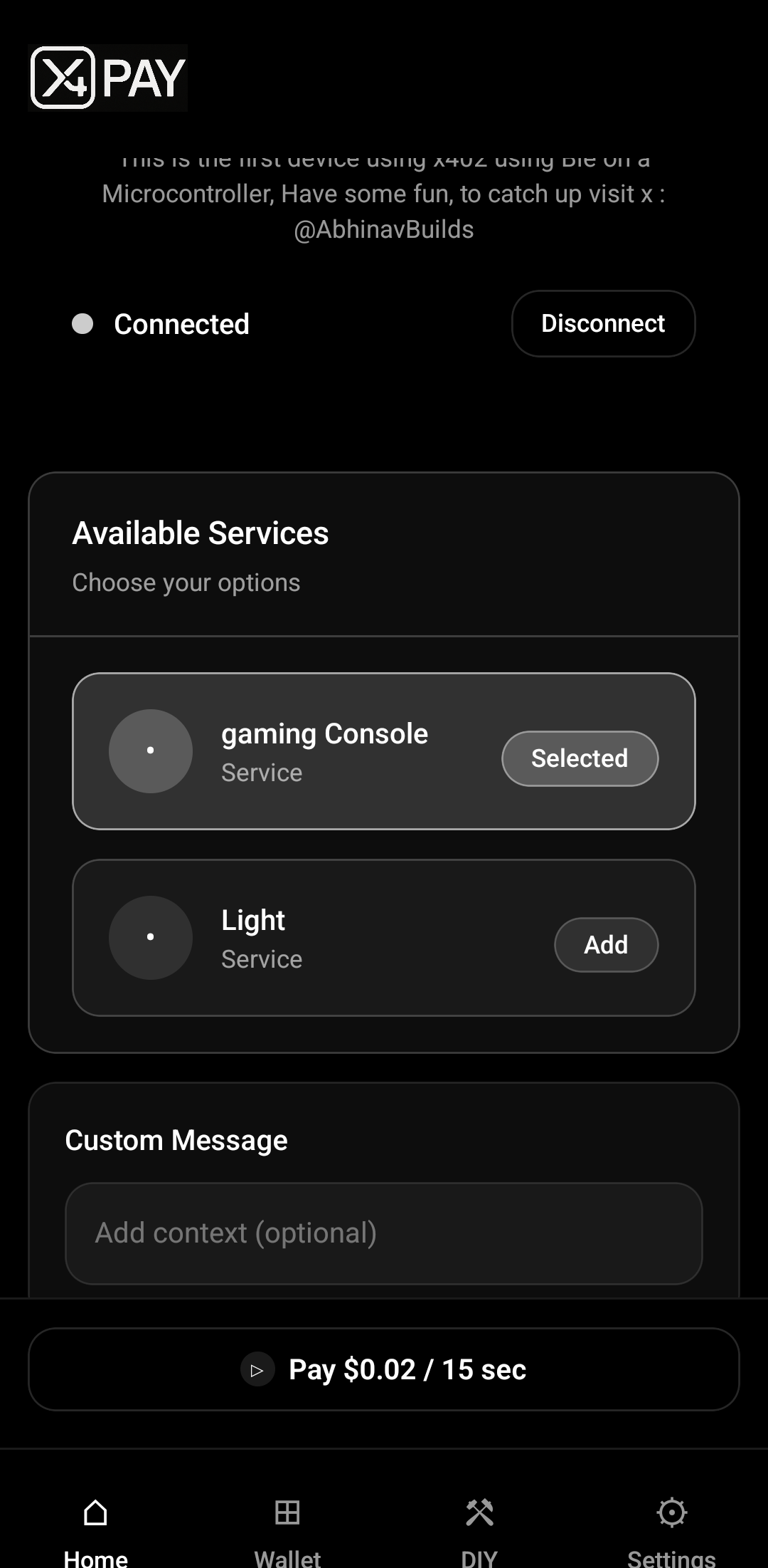x4pay mobile app screenshot